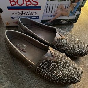 BOBS from Skechers Memory Foam Rise & Sparkle Size 8